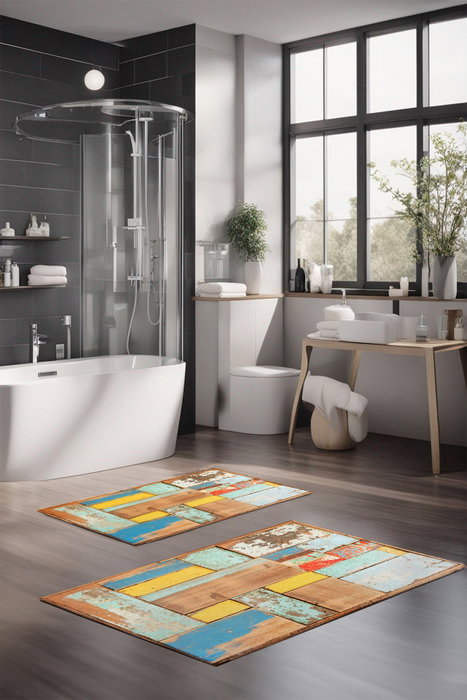 Mijölnir Juego de Alfombrillas de Baño CT-5250 Multicolor Mijölnir Juego de Alfombrillas de Baño CT-5250 Multicolor